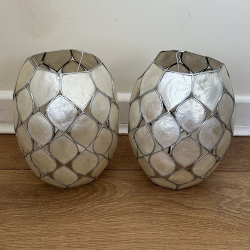 Pair matching vintage capiz - pair, of