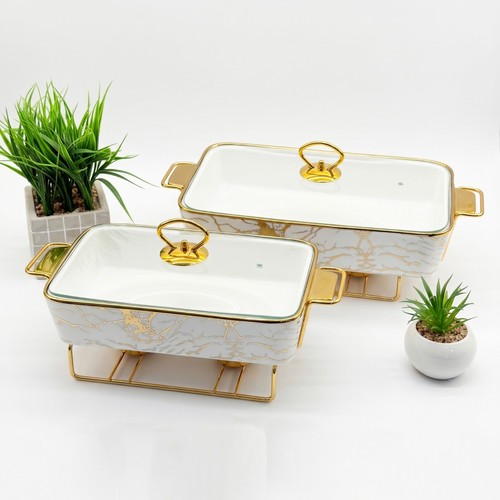 2pcs ceramic chafing dish - chafing, 13"