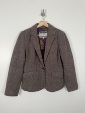 Joules Blazer Jacket Tweed Size Uk 12 Brown Herringbone Country Hacking Olivia