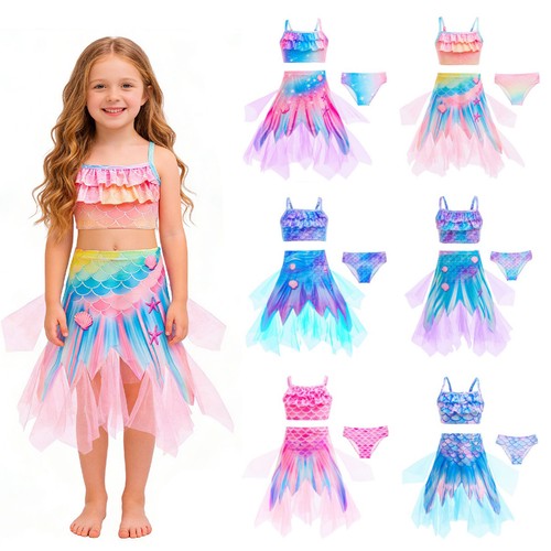 3pcs girls mermaid beach - 3pcs,