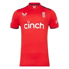 England Cricket Men's T20 Replica Short Sleeve Shirt | Fiery Red | 2024 | XXL