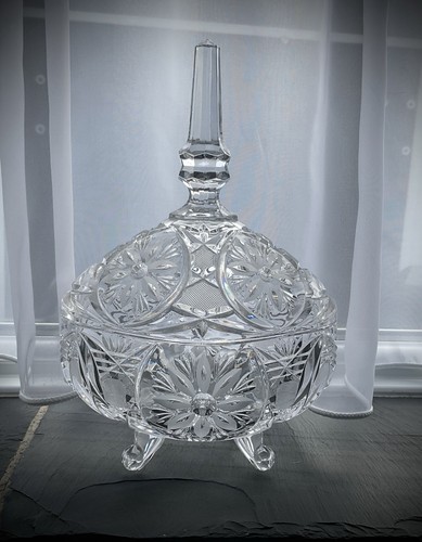 Cut glass bon bowl - glass,
