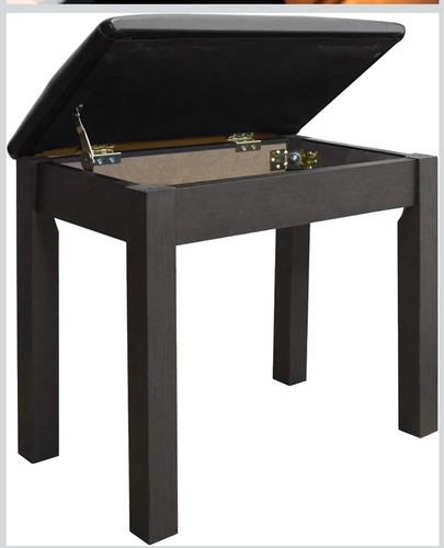 Black wood piano bench - bench, stool