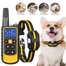 800M Remote Electric Shock Collar Pet Dog Training Anti Bark LCD UK-Rechargeable