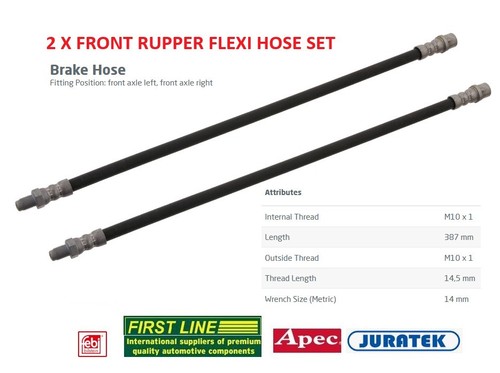 Front brake hoses for - 2x,