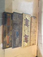 4 off various styles cribbage boards