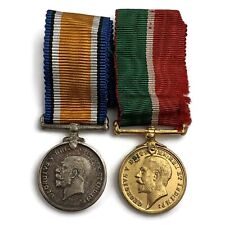 Original WW1 British War Mercantile Marine Merchant Navy MINIATURE Dress Medals