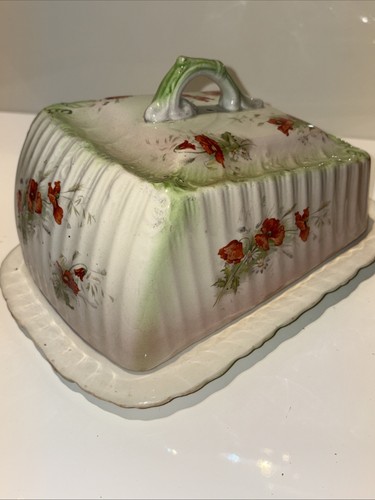 Antique cheese dish - antique, white