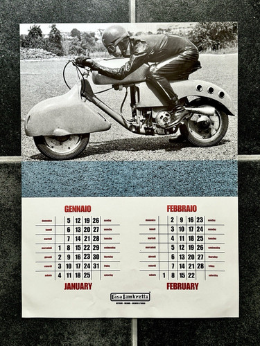 Vintage lambretta calendar - lambretta,