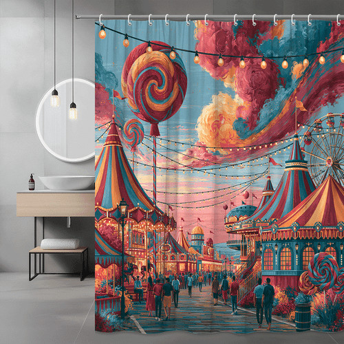 Carnival circus scene shower - circus,