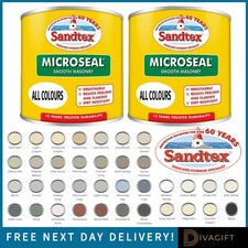 SANDTEX MASONRY PAINT ULTRA SMOOTH QUALITY WATERPROOF ALL COLOURS 150ML 1L 2.5L