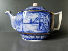 RINGTONS WADE HEXAGONAL TEAPOT DEPICTING BRIDGES TYNE, HUMBER, AND TWEED VGC