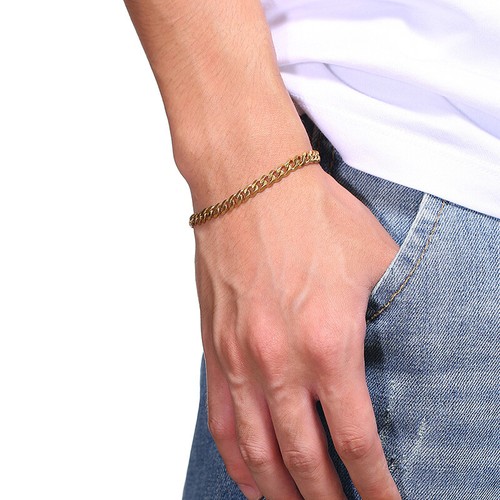 Mens silver bracelet 23cm - silver,