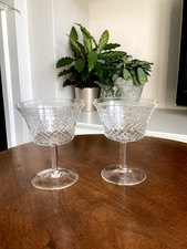 Two Pall Mall Lady Hamilton Pattern Champagne Glass Coupe/Saucer small 9.5 cms  
