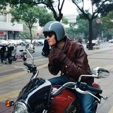 Vintage Motorcycle Helmet Jet