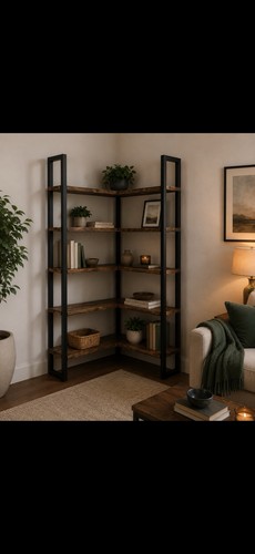 Corner bookshelf hand - corner, built