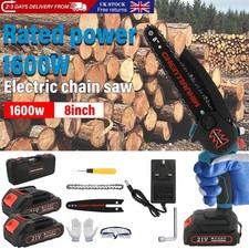 🔥6/8'' Mini Cordless Chainsaw Electric One-Hand Saw Wood Cutter w/Oiling System