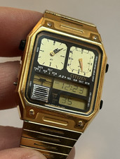 Vintage Men’s Citizen ANA-DIGI TEMP 8980-084918 Watch Case Manual Tags Running