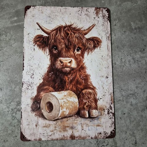 Highland cow toilet metal - cow,