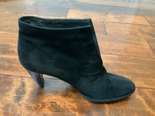 Stuart Weitzman Black Suede High Heel Ankle Booties, Size 6.5