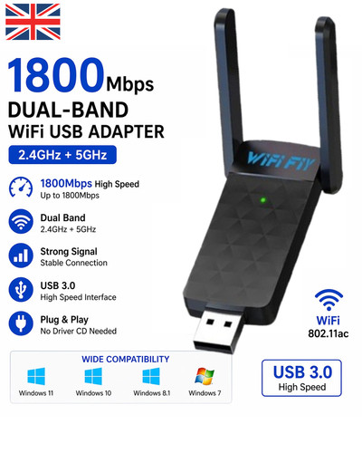 1800mbps usb wifi adapter dual - 1800mbps,