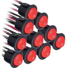 10Pcs round rocker switch 12V