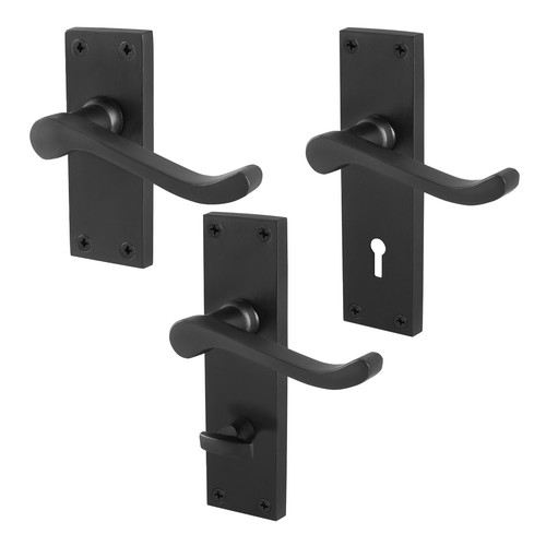 Black victorian scroll - black, door