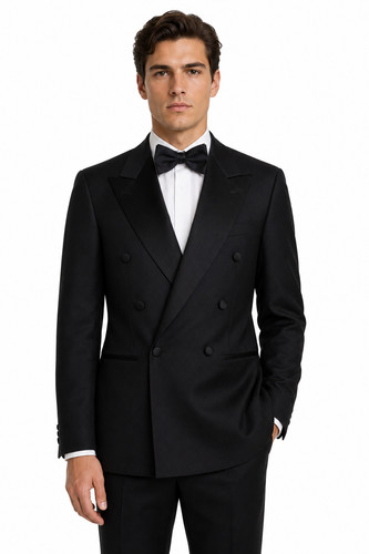 Black double breasted jacket - black,