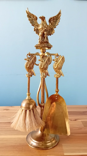 Tall vintage brass eagle - vintage, 4