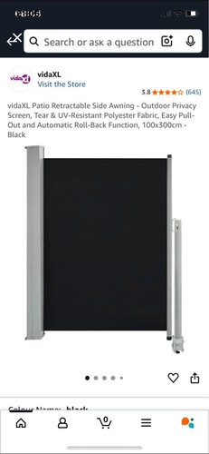 Retractable awning privacy - awning,