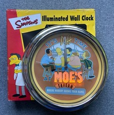 The Simpsons It's Duff Time Moe's Tavern Wall Clock Light Up Flash