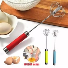 Stainless Steel Egg Whizzy Whisk Hand Push Rotary Whisk Blender Milk Frother