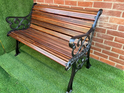 Rustic cast iron garden bench - rustic,
