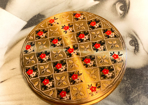 Floral black red - , gold
