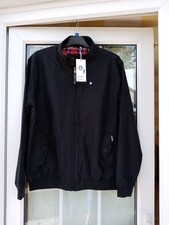 Lambretta Mens Black ShowerProof Classic Harrington Jacket Size M L XL XXL
