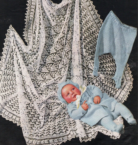 Baby heirloom shawl - shawl, set