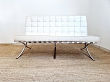 Mid Century Style White Barcelona Sofa