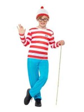 Childrens Where's Wally Boy Fancy Dress World Book Day Costume M 7-9yrs