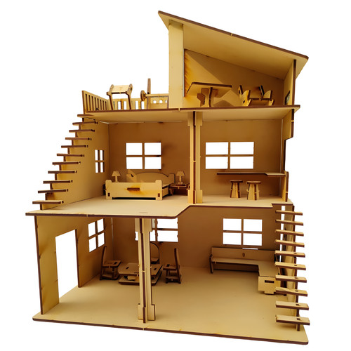 Wooden dollhouse plywood diy - wooden,