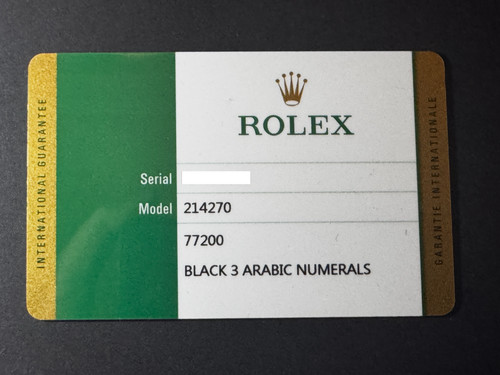 Rolex explorer 214270 warranty - rolex,