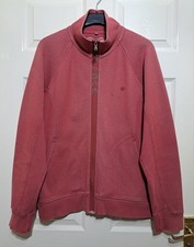 Fat Face Ragland Full-Zip Sweatshirt Men's M Oversized Soft Touch Pockets Coral