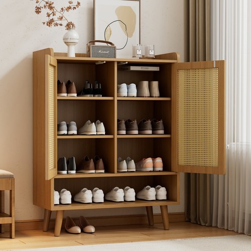 Natural rattan storage cabinet - rattan,