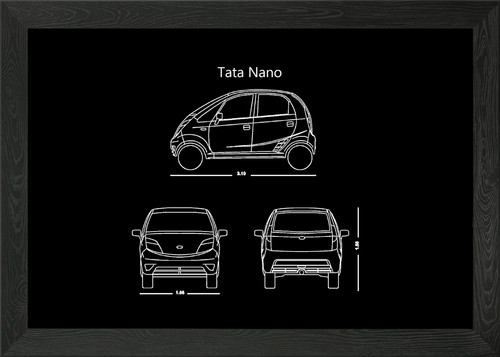 Tata nano car - nano, framed