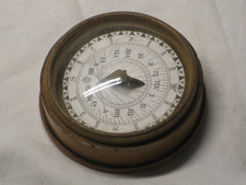 Antique Victorian Boxwood Pocket Compass Sundial