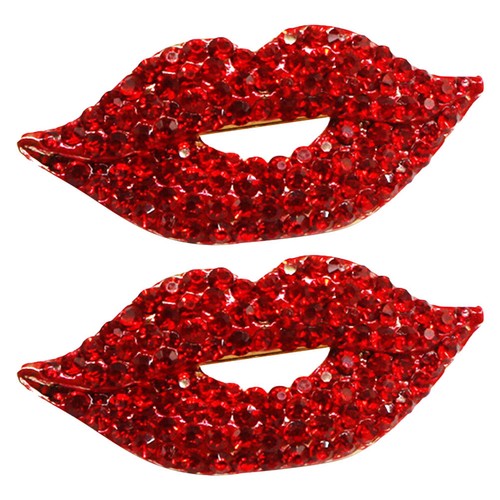 Pcs red rhinestones lip - rhinestones, pin