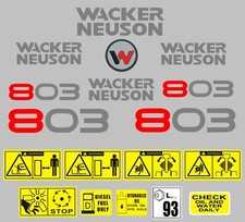 Decal Sticker set for: WACKER NEUSON 803  Mini Digger Pelle Bagger Excavator