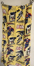 Vintage 1974 Batman & Superman Curtains – 60" x 24" – Classic DC Comics – Rare