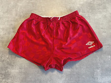 Vintage 80's Umbro Football Shorts, High Cut Checked Nylon, 34" inch Waist Large