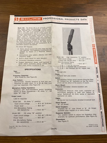 Shure 300 vintage microphone - shure,