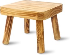 TSKDKIT Small Wooden Stool Milking Plant Table Square 